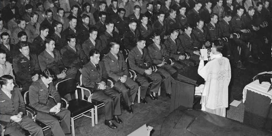 WWII soldiers with Fr. Foley